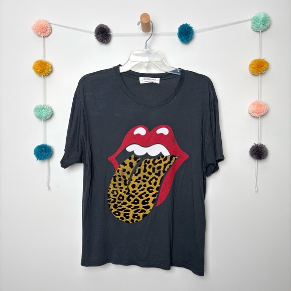 Daydreamer x Free People Rolling Stones Gray and Red Short Sleeve Tee - Picture 1 of 6